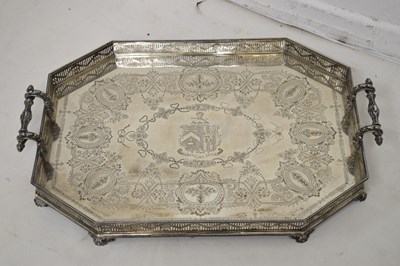 Lot 149 - Late Victorian silver gallery tray