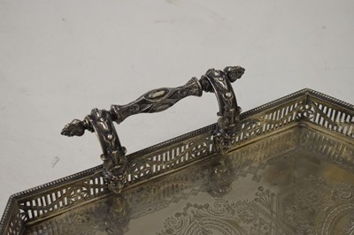 Lot 149 - Late Victorian silver gallery tray