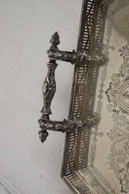 Lot 149 - Late Victorian silver gallery tray
