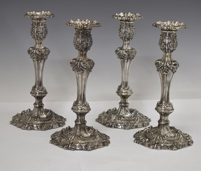 Lot 162 - Set of four George IV silver candlesticks
