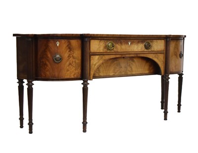 Lot 483 - Regency mahogany sideboard, of breakfront form