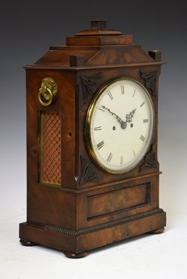 Lot 465 - George IV or William IV mahogany twin fusee bracket clock