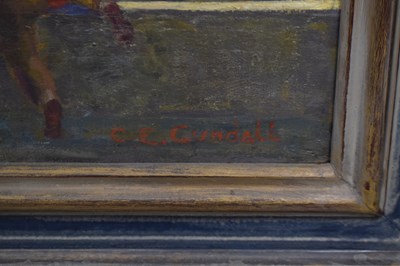 Lot 409 - Charles Ernest Cundall, RA (1890-1971) - Oil on board, 'Fishing Boats, Honfleur'