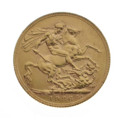 Lot 201 - George V South African Mint gold sovereign, 1926