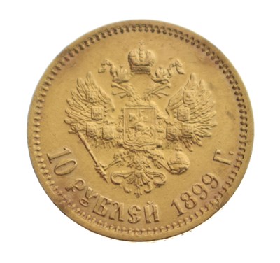 Lot 207 - Russian - Emperor Nicholas II gold 10 rubles coin, 1899