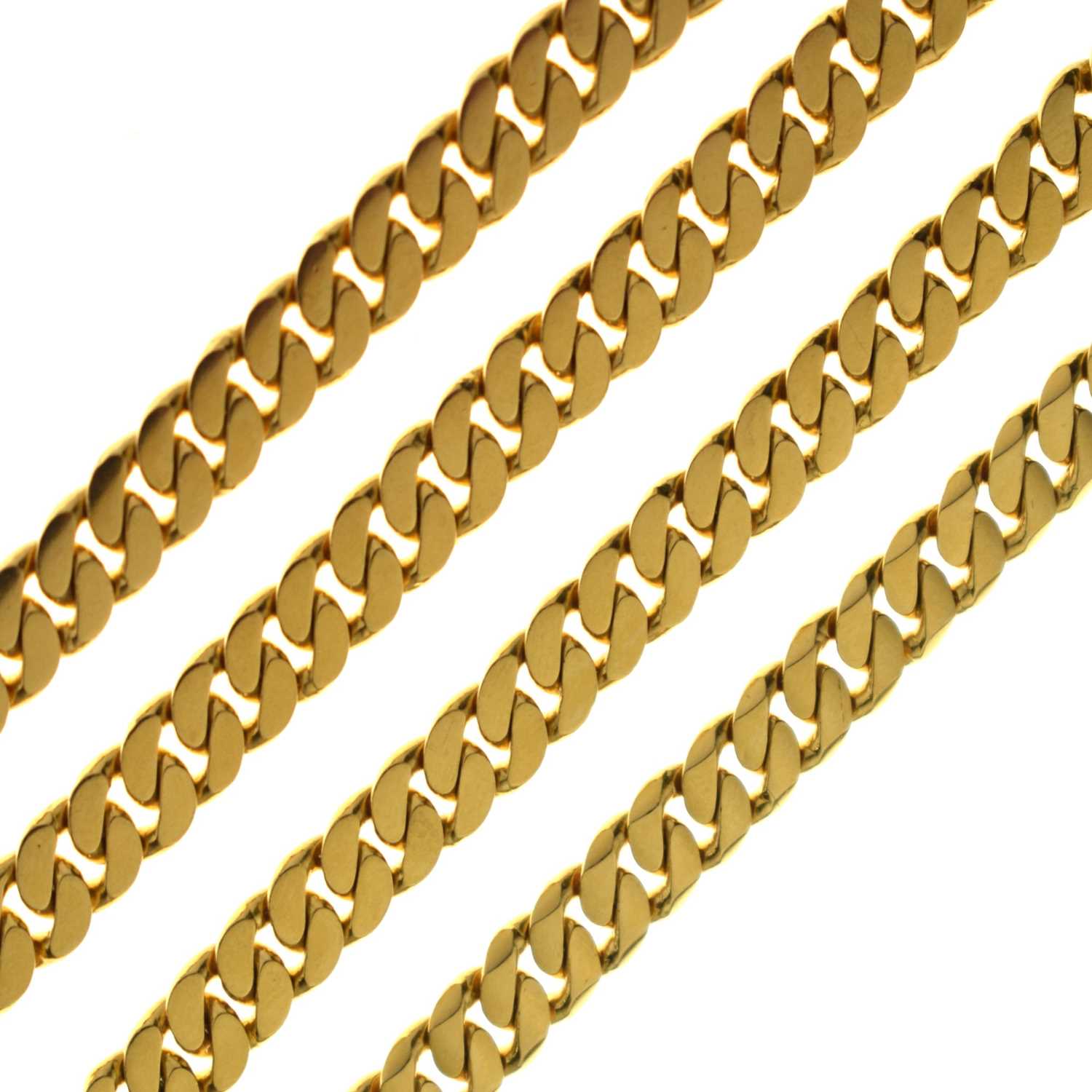 Lot 76 - Yellow metal flat curb link necklace