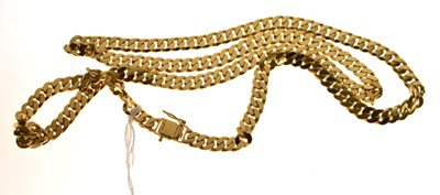 Lot 76 - Yellow metal flat curb link necklace