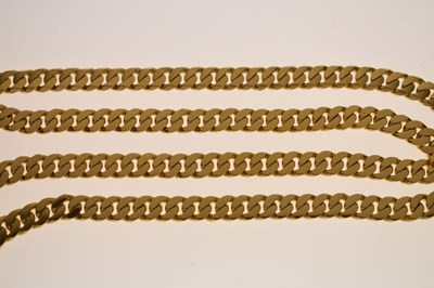 Lot 76 - Yellow metal flat curb link necklace