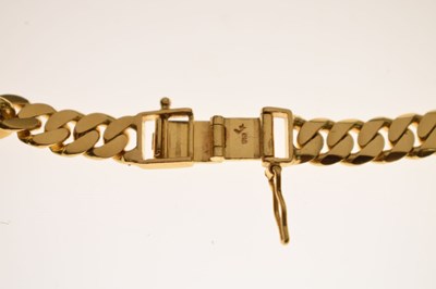 Lot 76 - Yellow metal flat curb link necklace