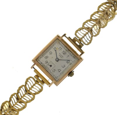 Lot 115 - Philippe Watch - Mid century 18ct gold cased wristwatch, with 9ct gold bracelet