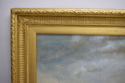 Lot 395 - Francois Etienne Musin (Belgian, 1820-1888) - Oil on canvas - A Naval Engagement