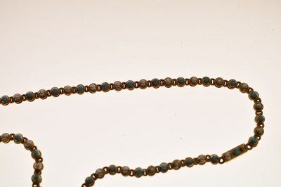 Lot 63 - Late Victorian / Edwardian turquoise, pearl, diamond and moonstone pendant necklace