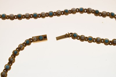 Lot 63 - Late Victorian / Edwardian turquoise, pearl, diamond and moonstone pendant necklace