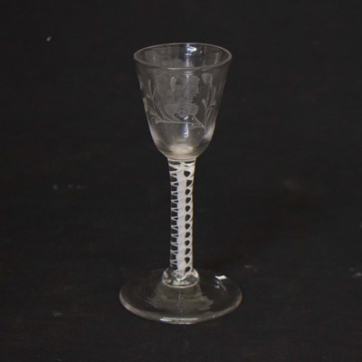 Lot 279 - Opaque twist wine glass of Jacobite significance