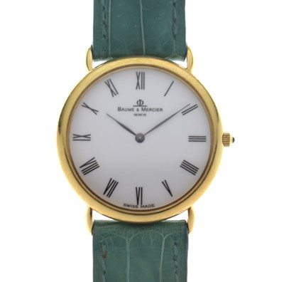 Lot 131 - Baume & Mercier - 'Ultra Thin' 18ct gold cased wristwatch, ref. 15606