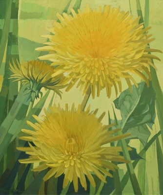 Lot 418 - Cecile Crombeke (1921-2002) - Oil on board - Dandelions