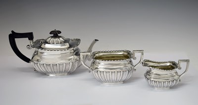 Lot George V Irish silver three-piece teaset