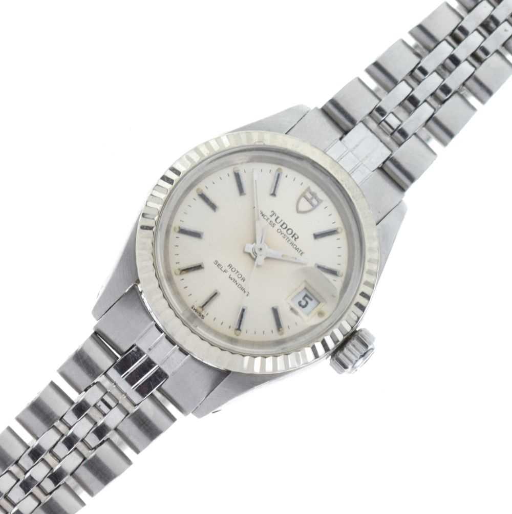 Lot 64 - Tudor - Lady's Princess Oysterdate stainless steel automatic bracelet watch