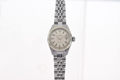 Lot 64 - Tudor - Lady's Princess Oysterdate stainless steel automatic bracelet watch
