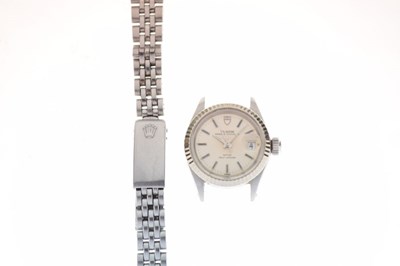 Lot 64 - Tudor - Lady's Princess Oysterdate stainless steel automatic bracelet watch