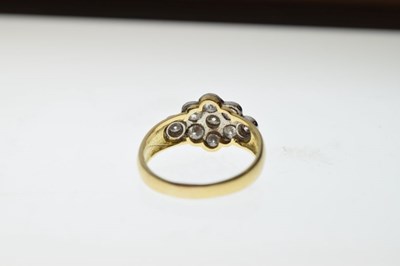 Lot 4 - 18ct gold and diamond cluster lozenge shape ring