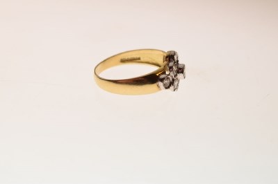 Lot 4 - 18ct gold and diamond cluster lozenge shape ring