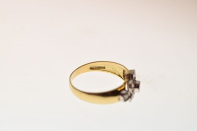 Lot 4 - 18ct gold and diamond cluster lozenge shape ring