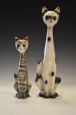 Lot 348 - Two Dutch ceramic cats