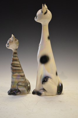Lot 348 - Two Dutch ceramic cats