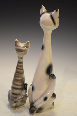 Lot 348 - Two Dutch ceramic cats